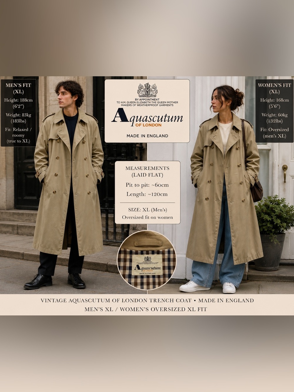 Vintage Aquascutum of London - Made in England Trench Coat
